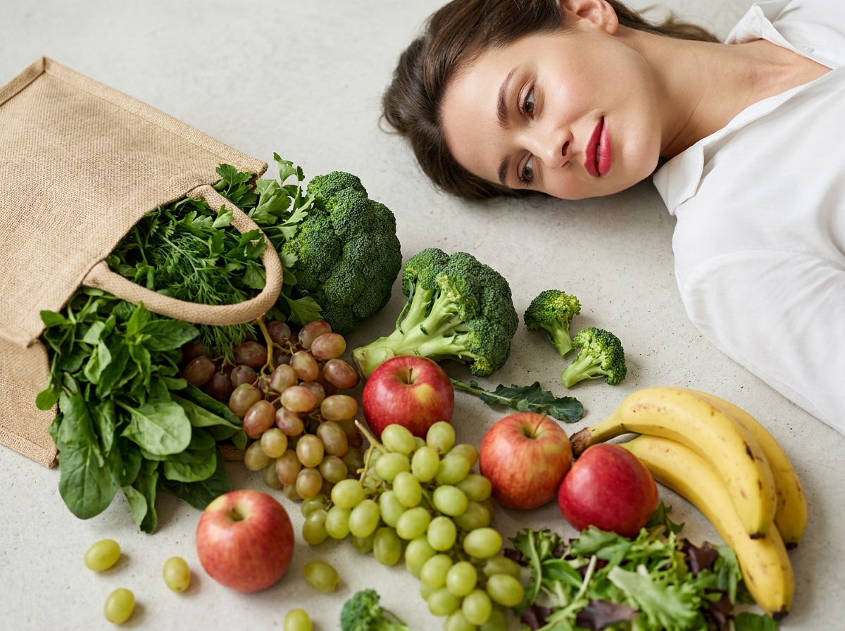 ИИ-фото для нутрициолога — Wellness flat lay с продуктами