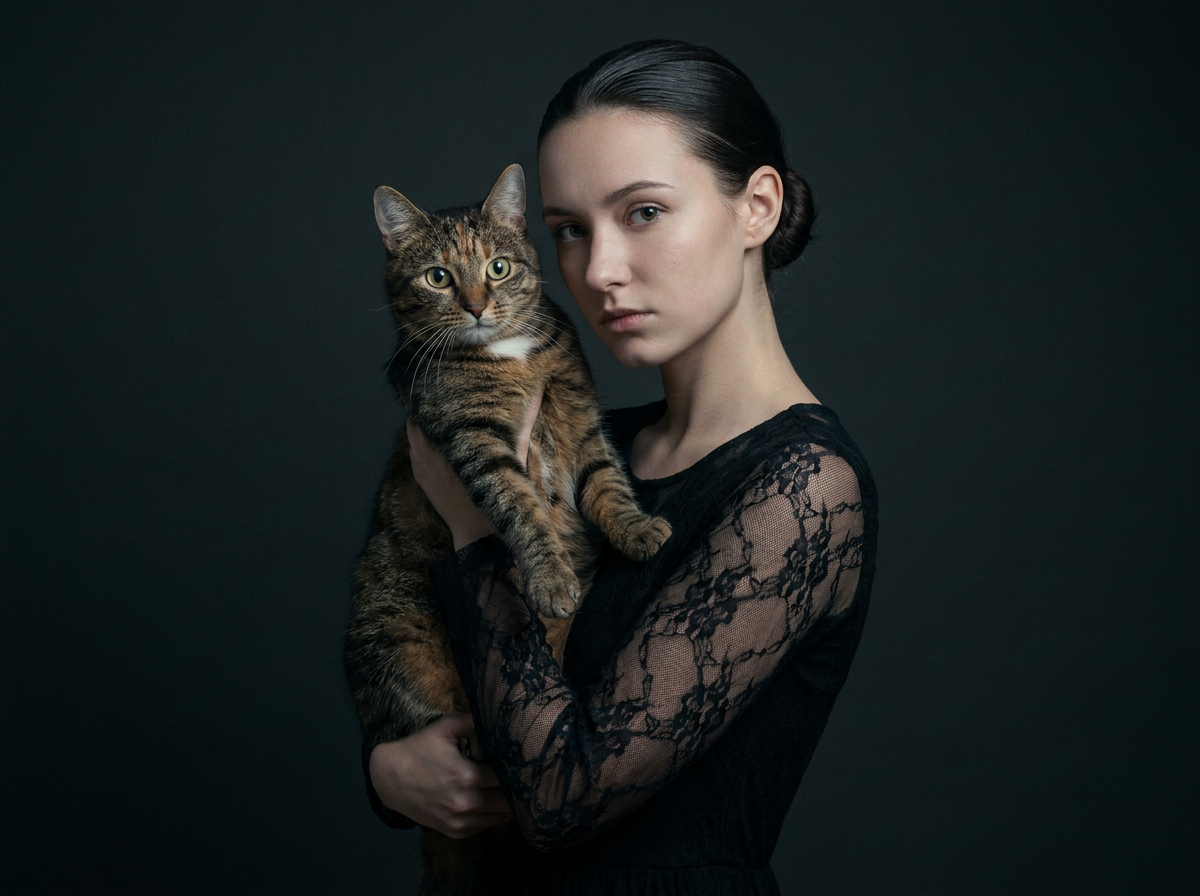 ИИ-фото с кошкой — Кот вместо маски