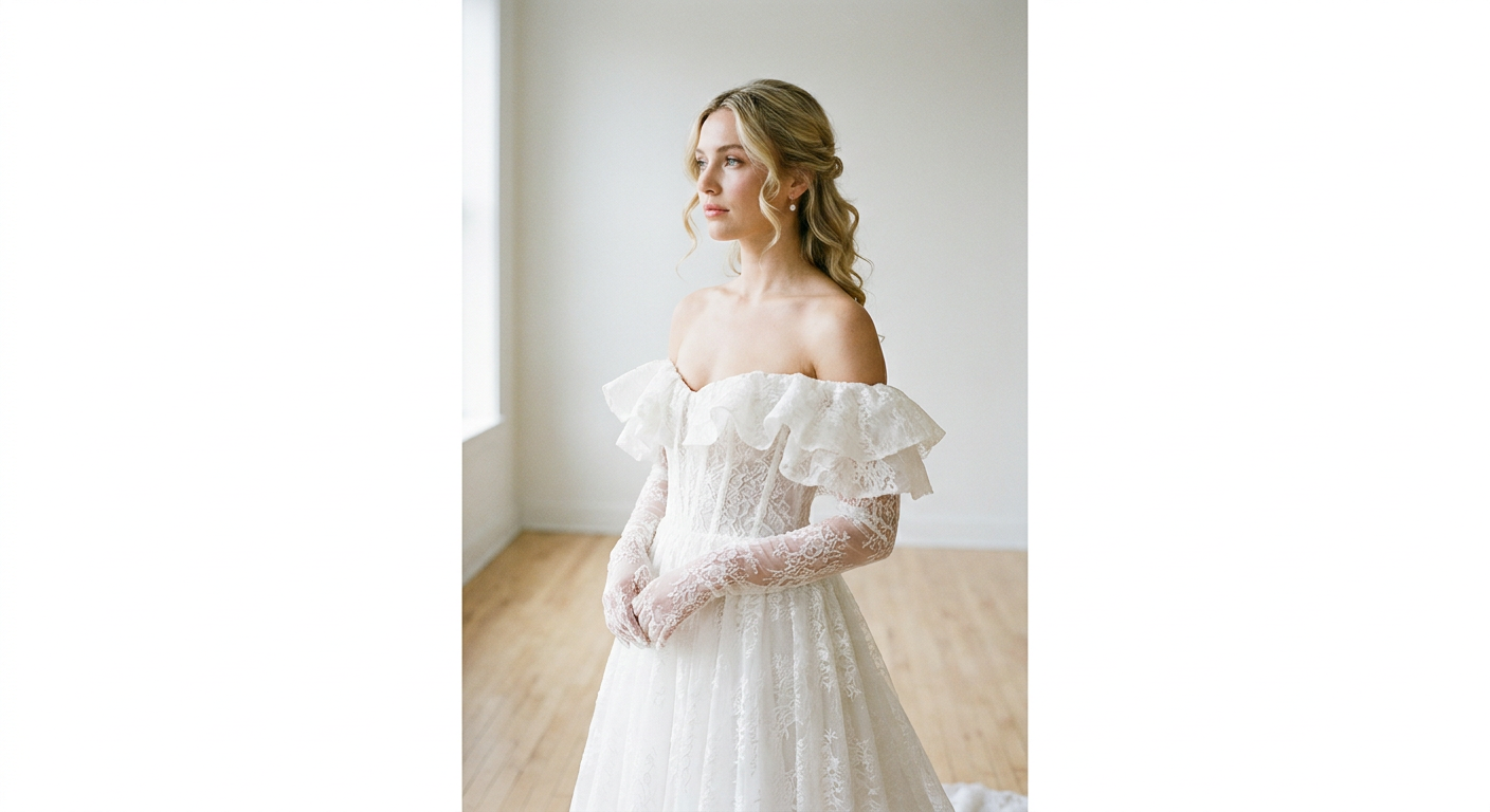ИИ-фото в свадебном платье — Минималистичный bridal-шоурум