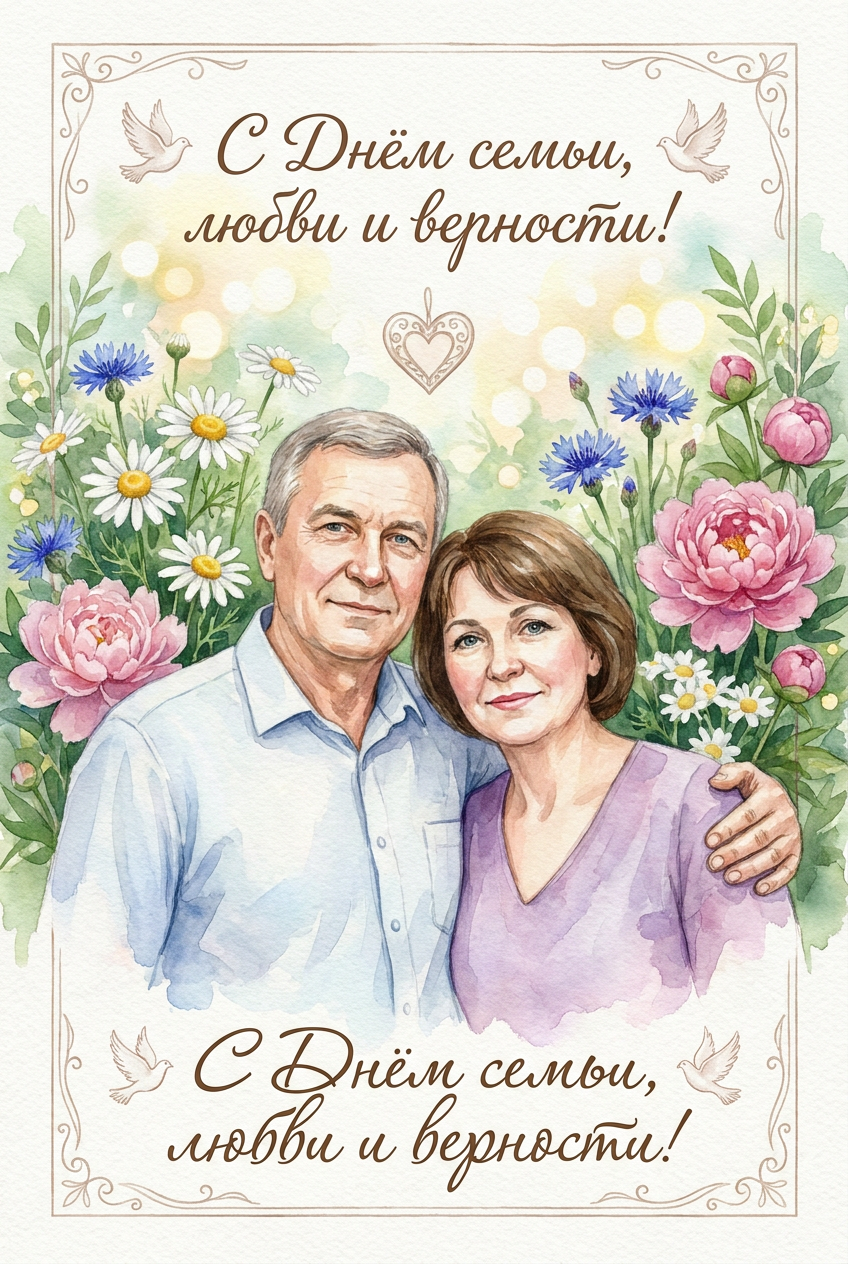 ИИ-открытки — Тёплый семейный портрет